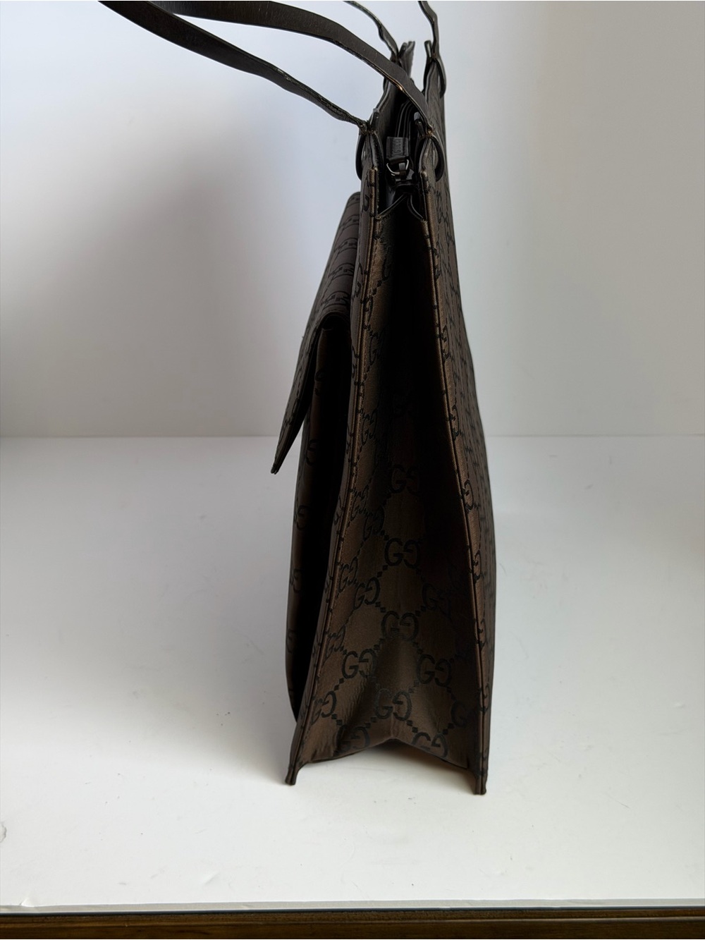 Gucci Vintage Monogram Brown Nylon Canvas Tote Bag - Picture 8 of 16